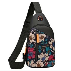 New Floral Colorblock Backpack Crossbody Shoulder Sling Bag NWT
